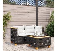 vidaXL Divani Angolari da Giardino con Cuscini 2pz Polyrattan Nero