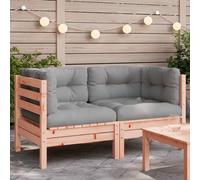 vidaXL Divani Angolari da Giardino Cuscini 2pz Legno Massello Douglas