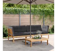 vidaXL Divani Angolari Pallet Giardino 2pz con Cuscini Massello Acacia