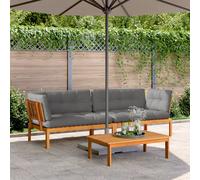 vidaXL Divani Angolari Pallet Giardino con Cuscini 2pz Massello Acacia