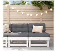 VIDAXL - Divani Centrali Da Giardino 2 Pz Bianchi Legno Massello Di Pino