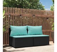 vidaXL - Divani Centrali da Giardino con Cuscini 2pz in Polyrattan Nero