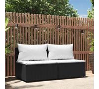 vidaXL Divani Centrali da Giardino con Cuscini 2pz in Polyrattan Nero