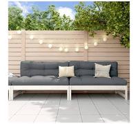 vidaXL Divani Centrali Giardino 2pz Bianchi 120x80cm Massello Pino