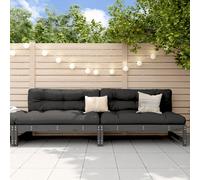 vidaXL Divani Centrali Giardino 2pz Grigi 120x80cm Massello Pino