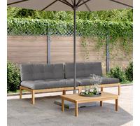 vidaXL Divani Centrali Pallet Giardino 2pz con Cuscini Massello Acacia