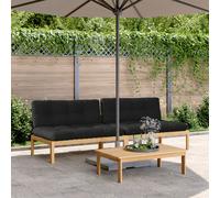 vidaXL Divani Centrali Pallet Giardino 2pz con Cuscini Massello Acacia