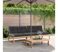 vidaXL Divani Centrali Pallet Giardino 2pz con Cuscini Massello Acacia