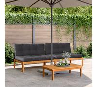 vidaXL Divani Centrali Pallet Giardino con Cuscini 2pz Massello Acacia