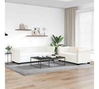 Divani Chesterfield a 2 Posti e a 3 Posti in Similpelle Bianco