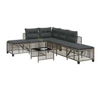 DIVANI DA GIARDINO VIDAXL ad Angolo 3 pz Cuscini Grigio in Polyrattan - 365446