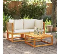 vidaXL Divani da Giardino Angolari con Cuscini 2 pz in Legno di Acacia e Rattan