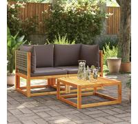 vidaXL Divani da Giardino Angolari con Cuscini 2 pz in Legno di Acacia e Rattan
