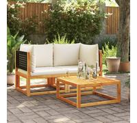 vidaXL Divani da Giardino Angolari con Cuscini 2 pz in Legno di Acacia e Rattan