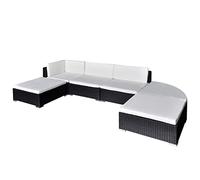 vidaXL Divani da Giardino Set 16 pz Polyrattan Nero con Cuscini Sofa Esterni