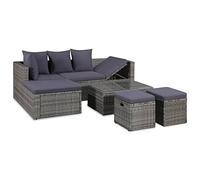 vidaXL Divani Set da Giardino 14pz in Polyrattan Grigio Salotto Sofà Esterni