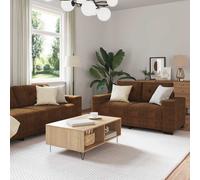 vidaXL Divano 2 pcs Marrone 221 x 78 x 80 cm Pelle sintetica