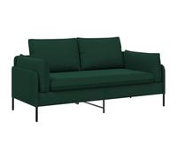 vidaXL DIVANO 2 POSTI 2 POSTI VERDE SCURO 188x81x89 Velluto