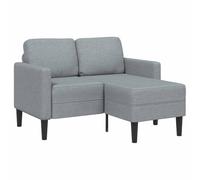 vidaXL Divano 2 Posti con Chaise a L Grigio Chiaro 125 cm in Tessuto