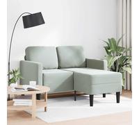 vidaXL Divano 2 Posti con Chaise a L Grigio Chiaro 125 cm in Velluto