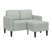 vidaXL Divano 2 Posti con Chaise a L Grigio Chiaro 125 cm in Velluto, divano a 2 posti camera da letto, divanetto, divano a due posti