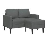 vidaXL Divano 2 Posti con Chaise a L Grigio Scuro 125 cm in Tessuto, Divano a 2 posti Camera da Letto, divanetto, Divano a Due posti, Divano a 2 posti