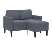 vidaXL Divano 2 Posti con Chaise a L Grigio Scuro 125 cm in Velluto, Divano a 2 posti Camera da Letto, divanetto, Divano a Due posti, Divano a 2 posti
