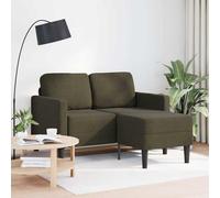 vidaXL Divano 2 Posti con Chaise a L Verde Militare 125 cm Similpelle