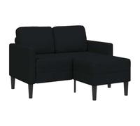 vidaXL 2-zitsbank met ligchaise L-vormig 125 cm stof zwart