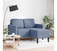 vidaXL Divano 2 Posti con Chaise longue a L Blu 125 cm in Lino