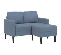 vidaXL Divano 2 Posti con Chaise Longue a L Blu 125 cm in Lino, Divano a 2 posti Camera da Letto, divanetto, Divano a Due posti, Divano a 2 posti