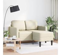 vidaXL Divano 2 Posti con Chaise Longue a L Crema 125 cm in Similpelle, Divano a 2 posti Camera da Letto, divanetto, Divano a Due posti