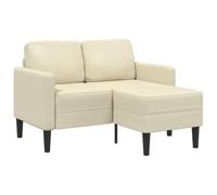 vidaXL Divano 2 Posti con Chaise Longue a L Crema 125 cm in Similpelle, Divano a 2 posti Camera da Letto, divanetto, Divano a Due posti