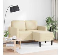 vidaXL Divano 2 Posti con Chaise Longue a L Crema 125 cm in Tessuto, Divano a 2 posti Camera da Letto, divanetto, Divano a Due posti, Divano a 2 posti
