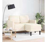 vidaXL Divano 2 Posti con Chaise longue a L Crema 125 cm Lino