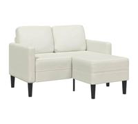 vidaXL Divano 2 Posti con Chaise longue a L Crema 125 cm Velluto