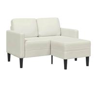vidaXL Divano 2 Posti con Chaise longue a L Crema 125 cm Velluto