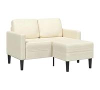 vidaXL Divano 2 Posti con Chaise Longue a L Crema 125 cm Velluto, Divano a 2 posti Camera da Letto, divanetto, Divano a Due posti, Divano a 2 posti