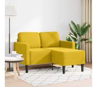 vidaXL Divano 2 Posti con Chaise longue a L Giallo 125 cm Velluto