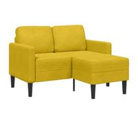 vidaXL - Divano 2 Posti con Chaise longue a L Giallo 125 cm Velluto