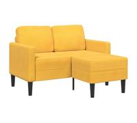 vidaXL Divano 2 Posti con Chaise longue a L Giallo Chiaro 125 cm Lino
