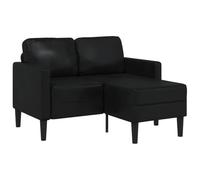 vidaXL Divano 2 Posti con Chaise Longue a L Nero 125 cm in Similpelle, Divano a 2 posti Camera da Letto, divanetto, Divano a Due posti