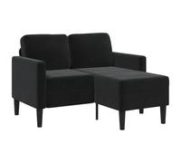 vidaXL Divano 2 Posti con Chaise Longue a L Nero 125 cm Velluto, Divano a 2 posti Camera da Letto, divanetto, Divano a Due posti, Divano a 2 posti