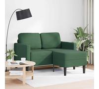 vidaXL Divano 2 Posti con Chaise longue a L Verde Scuro 125 cm Lino