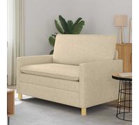 vidaXL Divano 2 posto Crema 126 x 81 x 87,5 cm Tessuto