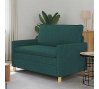 vidaXL Divano 2 posto Verde Scuro 126 x 81 x 87,5 cm Tessuto
