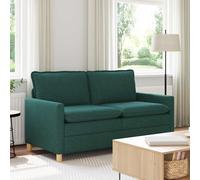 vidaXL Divano 2 posto Verde Scuro 156 x 81 x 87,5 cm Tessuto