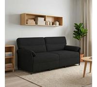 vidaXL Divano 3-Persone Nero 198 x 83 x 95 cm Tessuto