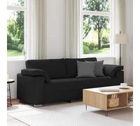 vidaXL Divano 3 posti Nero 178 cm in Tessuto
