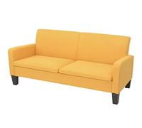 vidaXL Divano a 3 Posti 180x65x76 cm Giallo